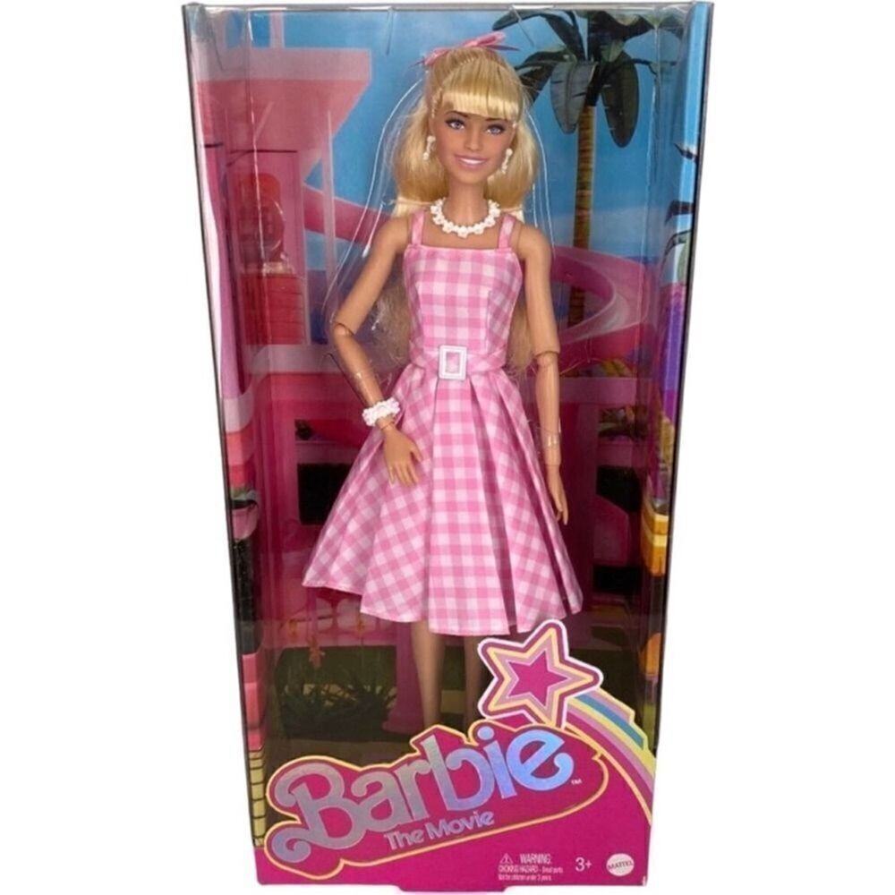 Barbie The Movie Doll Margot Robbie Collectible Gingham Dress